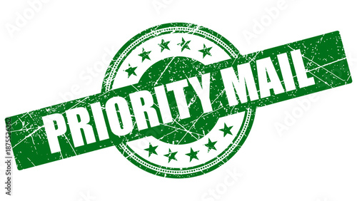 Priority mail stamp with grunge texture