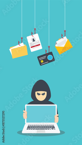 Hacker activity concept background. Vector illustration of hacker activity concept background for web design	