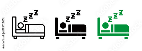Sleep icon, sleeping person pictogram