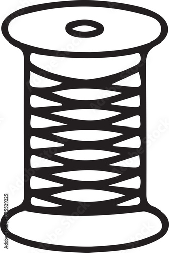 Spool of thread vector illustration of sewing bobbin icon for tailor shop garment manufacturing textile industry craft hobbies fashion design clothing repair embroidery dressmaking equipment