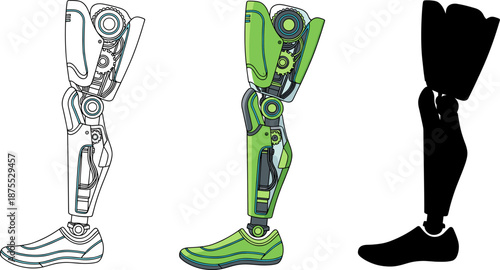 Robotic Bionic Leg Prosthesis with Mechanical Joints and Foot