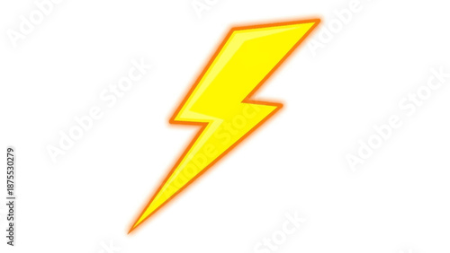 A bright yellow lightning bolt illustration on a white background