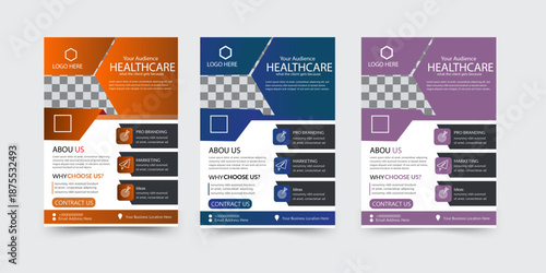 A4 flyers, brochures, annual reports, cover pages, and posters can all benefit from this contemporary and imaginative corporate business flyer template design set. Ideal for business proposals, market