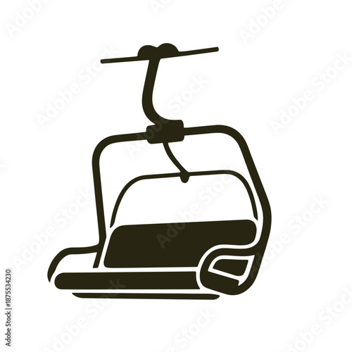a dark brown ski lift chair on a white background
