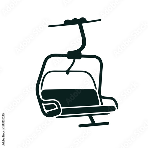 a black and white image of a ski lift chair