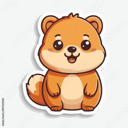 Ultra simple cute cartoon vector sticker with clean lines, minimal colors, flat design, perfect for modern chat and digital use