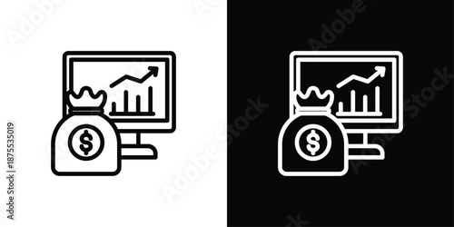 Capital Market Icon Sheet Black And White