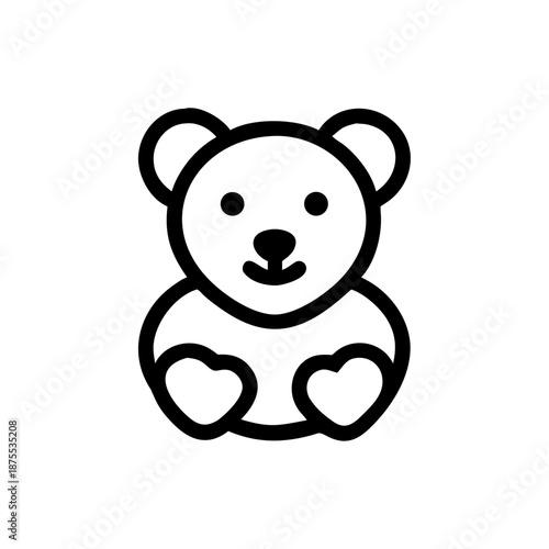 Cute teddy bear holding a heart sitting cartoon illustration