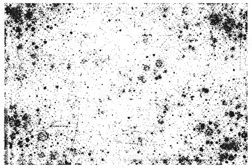 A high-contrast black ink splatter on a white background creates a rugged, grunge texture ideal for backgrounds, overlays, and creative compositions in graphic design