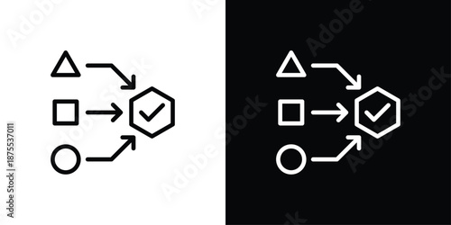 Mergers Icon Sheet Black And White