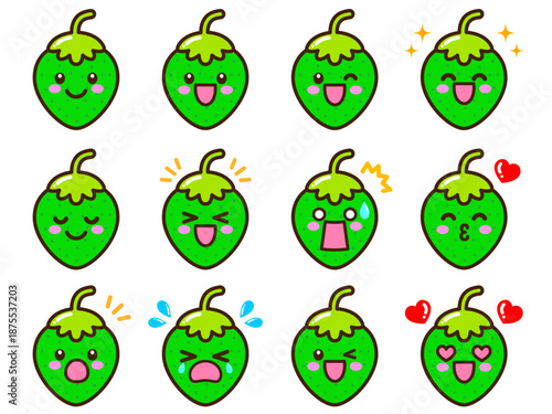 かわいい苺のイラスト素材セット3