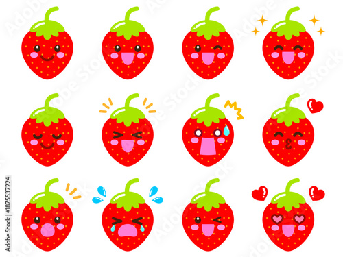 かわいい苺のイラスト素材セット4