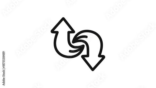 Circular arrows symbol for exchange or swap