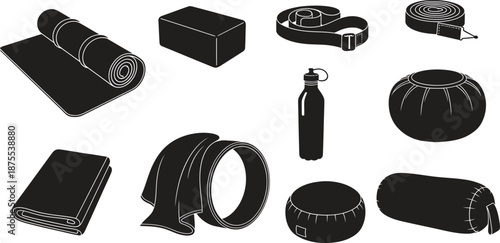 Silhouette of various luxury leather goods and accessories