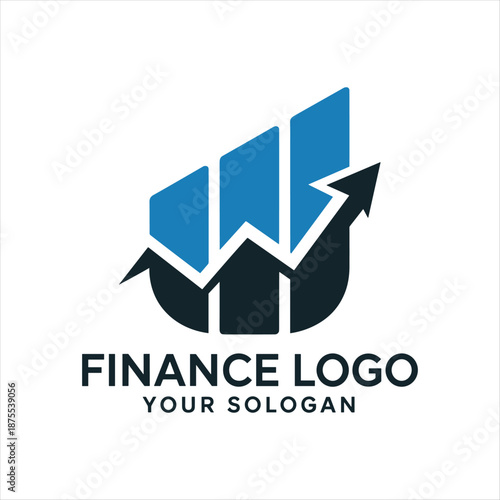 Free Download Modern Finance Logo with Growth Chart and Upward Arrow, Business Investment and Profit Concept - GFXLoad
