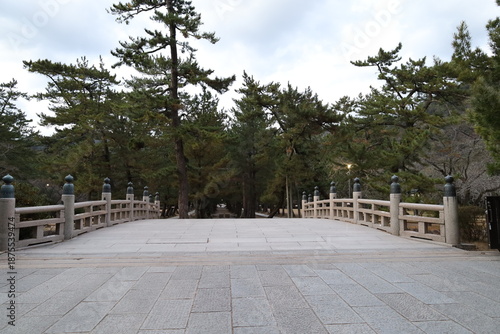 A Japanese shrine : a scene of the access to the precincts of Izumo-taisha Shrine in Izumo City in Shimane Prefecture