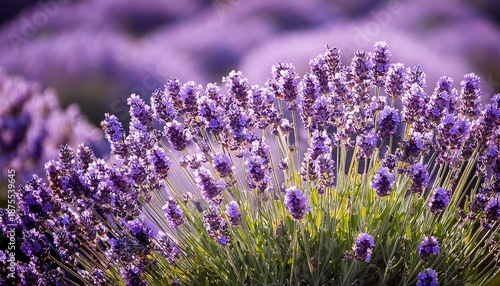 Closeup Of Lavender Flower Clusters In Bloom