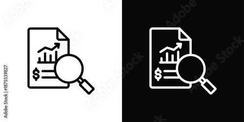 Financial Audit Icon Sheet Black And White