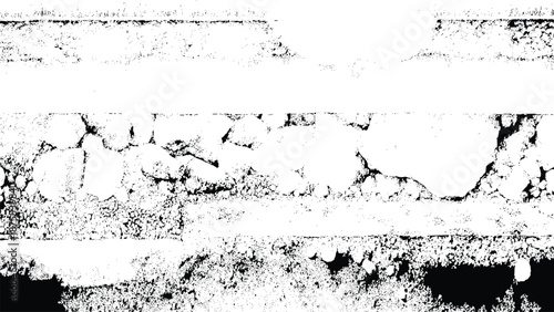 Grunge texture with peeling paint and distressed surface details in black and white