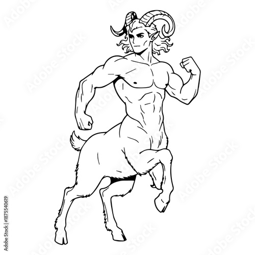 Wallpaper Mural Traditional Faun Satyr Line Art – Faun Satyr Vector Graphic with Clean Ancient Detailing – Faun Satyr Drawing – Line Art Drawing of Faun Satyr – Faun Satyr Icon Torontodigital.ca