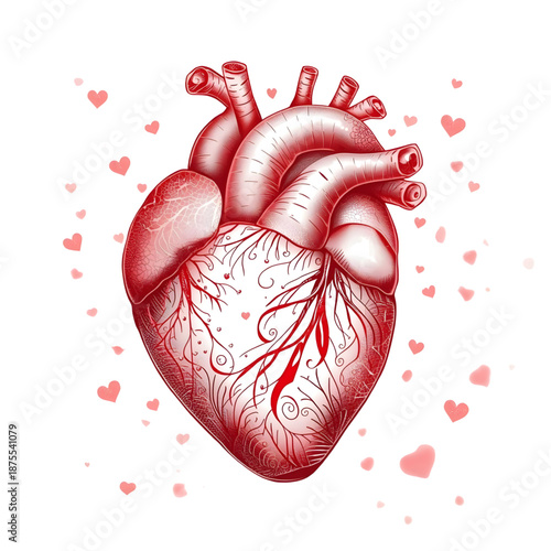 Heart Love Human on Body Vector Illustration
