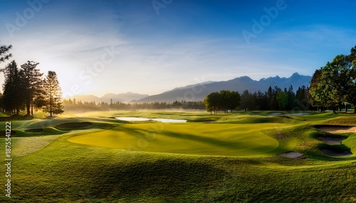 golf course in the morning generated ai