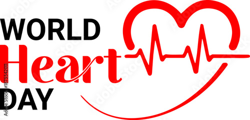World Heart Day concept illustrate with heart and pulse to become aware of heart health. World heart day poster for health awareness vector illustration.
