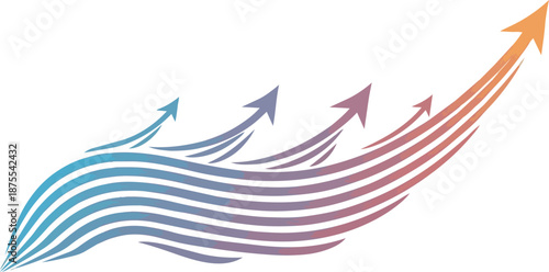 Abstract gradient arrows moving upwards, symbolizing growth and progress.