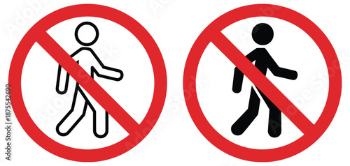 No entry prohibited sign icon set featuring restriction symbols, universally indicating prohibition, authorized personnel only notices, isolated on transparent background, suitable for public safety, 