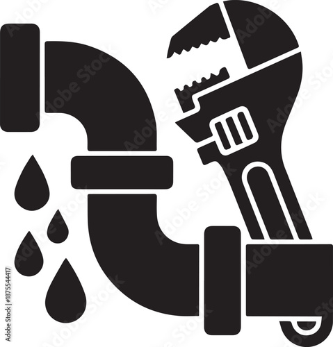 plumbing services or pipe repair illustration high quality
