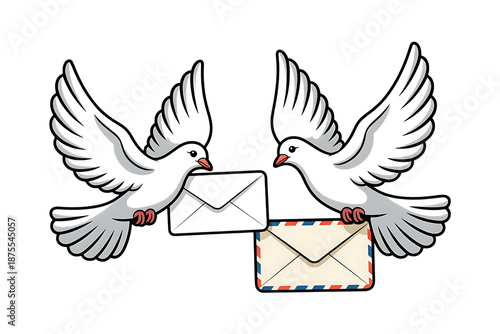 Doves carrying envelopes