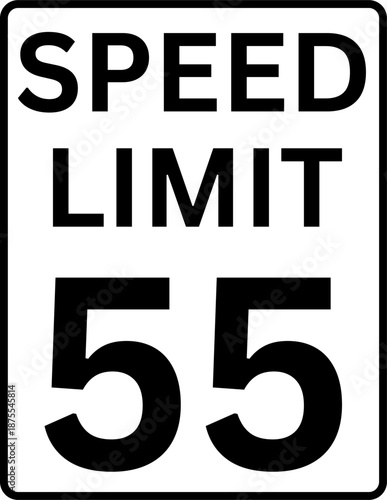 Speed limit 55 mph traffic sign