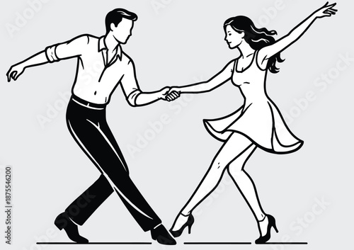 060-41-Couple having fun doing partner dance holding hands