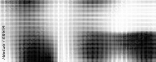 Grunge halftone gradient background. Faded grit noise texture. White and black sand wallpaper. Retro pixelated backdrop. Anime or manga style comic overlay. Vector graphic design textured template