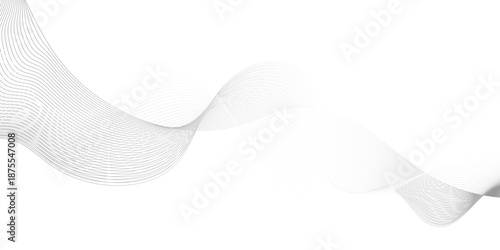 Abstract background with black lines and smoke waves, abstract white and silver are light pattern gray with the gradient, illustration of overlapping curved gray lines forming a flowing wave pattern.