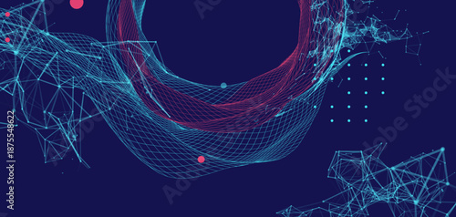 Abstract wireframe background. Modern science art elements.