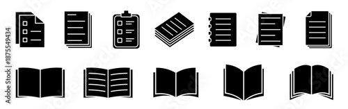 Book icon set. Simple book symbol. Document icon set vector. matching file icon. File symbol. vector illustration