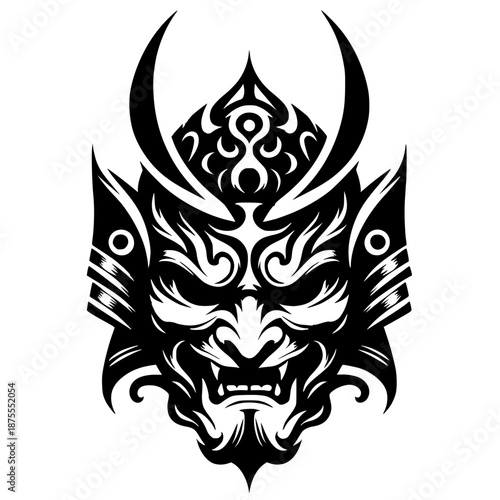 Картината върху платно Samurai demon silhouette