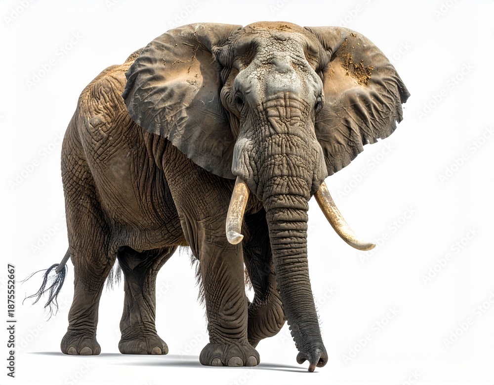 Obraz premium African elephant on white background