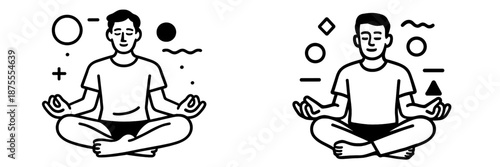 Mindfulness illustration with abstract shapes and symbols