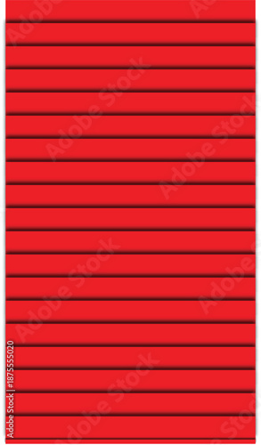 Red Ribbed Striped Vector Background with Smooth Glass Texture and Modern Minimal Design