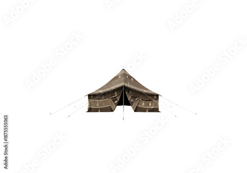 Traditional Bedouin tent brown and tan patterned png on transparent background