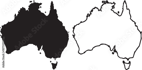 Australia Map Silhouette Vector Illustration