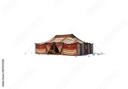Traditional Arabic striped desert tent png on transparent background