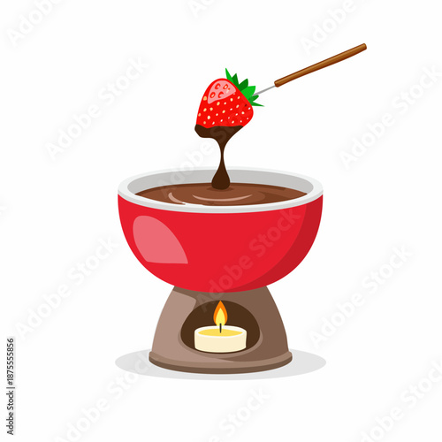 Flat Design Chocolate Fondue Set