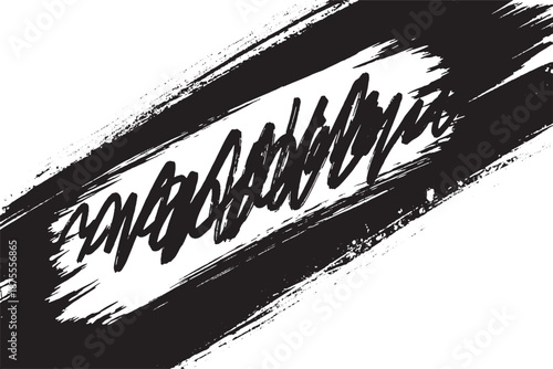 Abstract Black Brush Stroke Typography Background