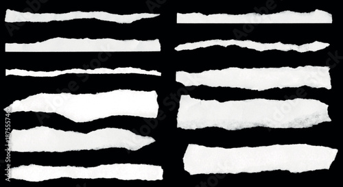 Vector collection of artistic, grungy, black, handmade paint and creative brush stroke set isolated on a black background.