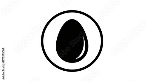 A minimalist black and white vector graphic of a circular symbol with a solid center
