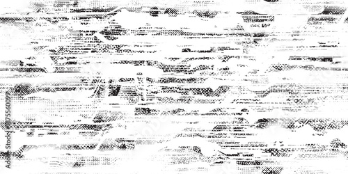 Glitch distorted grungy endless pattern . Cyber punk seamless pattern texture. Textured futuristic background . Glitched shapes with dots and lines .Screen print repeating pattern texture