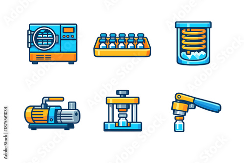Scientific lab equipment icons